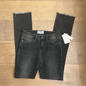 Free People Flare Fringe Gray Jeans Size 24